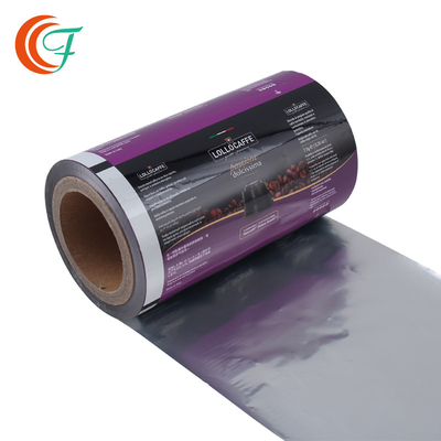Filme de rolo flexível 60mic do empacotamento plástico do café a 80mic que imprime para o rolo de filme laminado feito sob encomenda do alimento