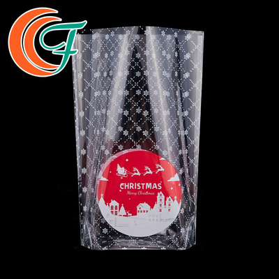 Logo Printed Plastic Christmas Packaging ensaca poli Resealable biodegradável